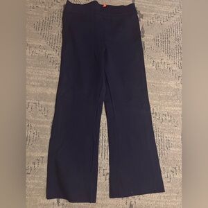 Spanx Navy Pull-On Wide Leg Pants Medium Stretch Work Pants Ponte